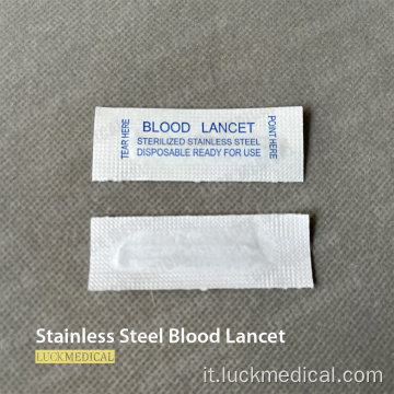 Lancetta di sangue in acciaio inossidabile usa e getta